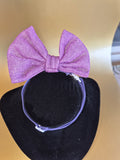 purple stand up dog bow