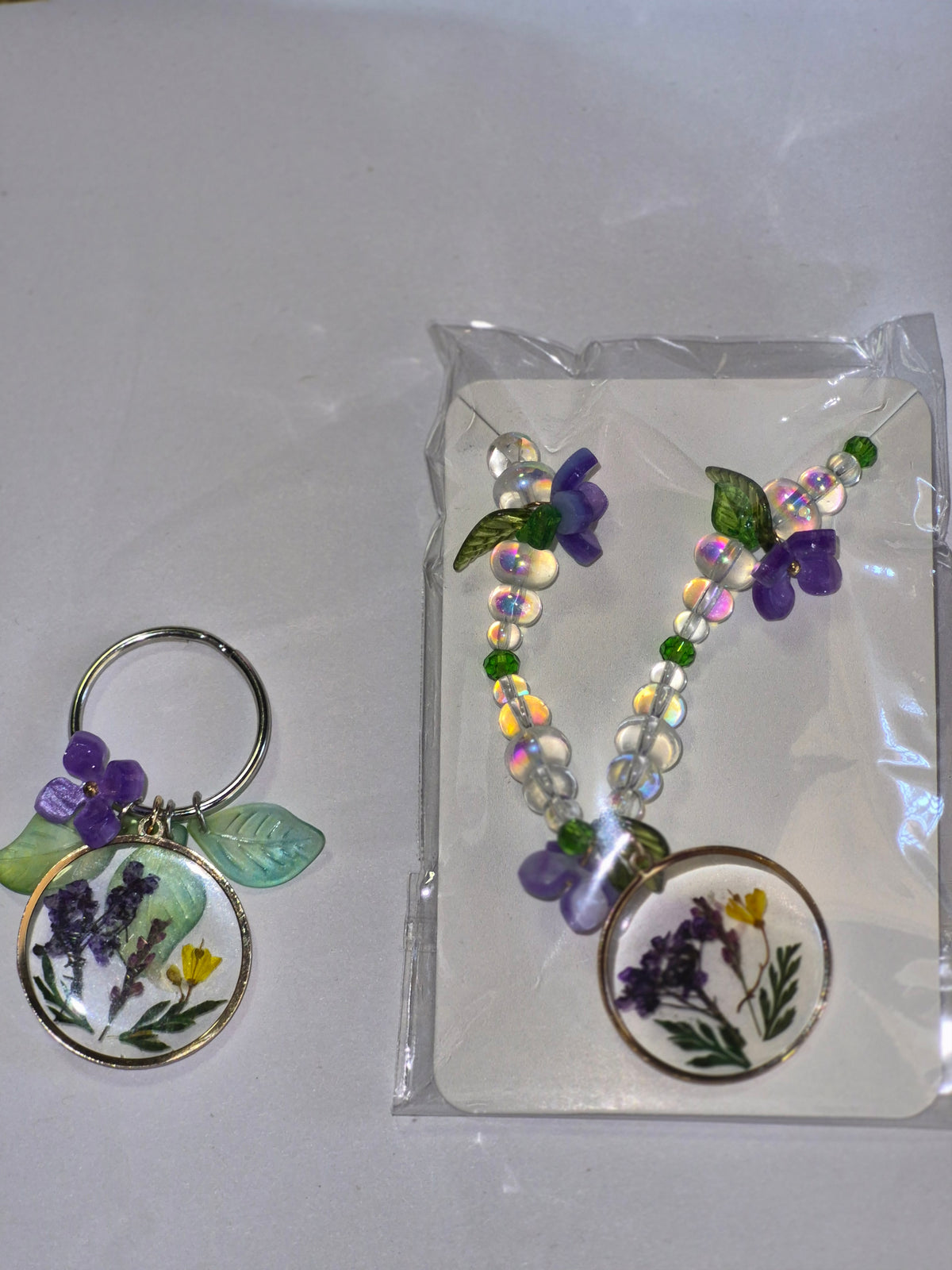 Cottage core collar charm,  matching bracelet