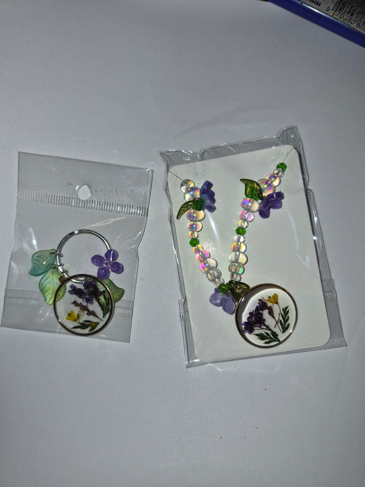 Cottage core collar charm,  matching bracelet