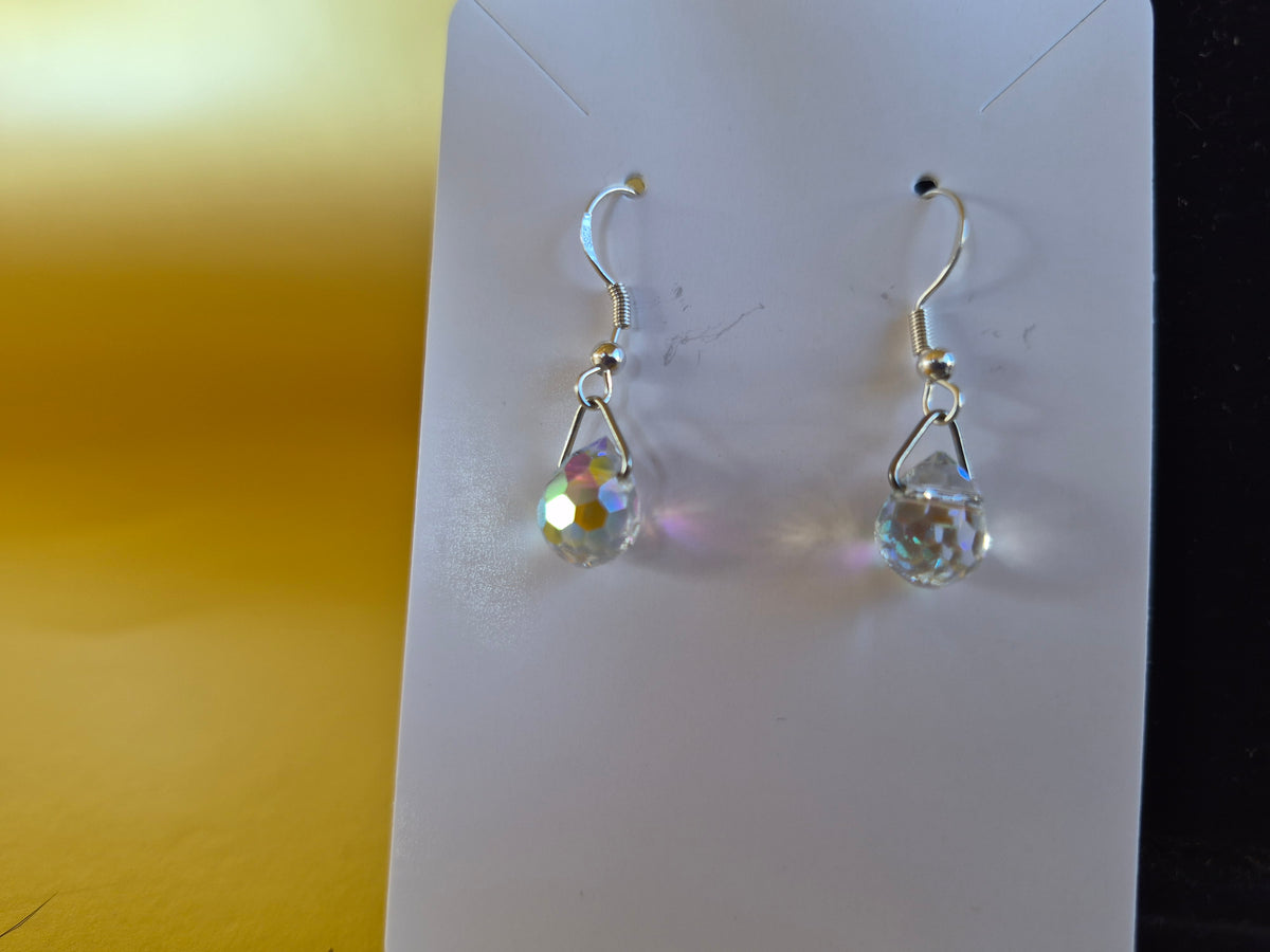 Cottage core crystal suncatcher earrings 925