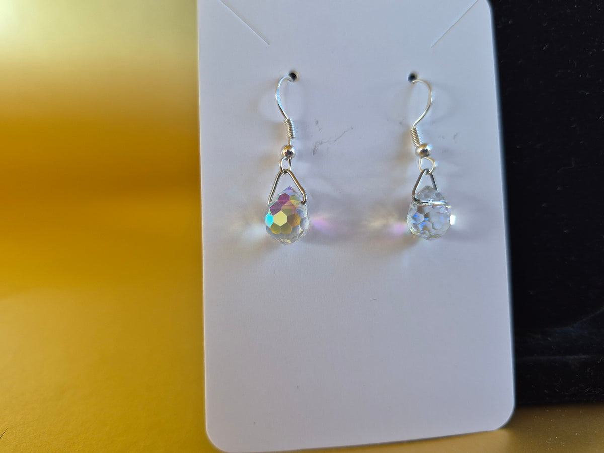 Cottage core crystal suncatcher earrings 925