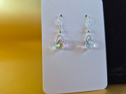Cottage core crystal suncatcher earrings 925