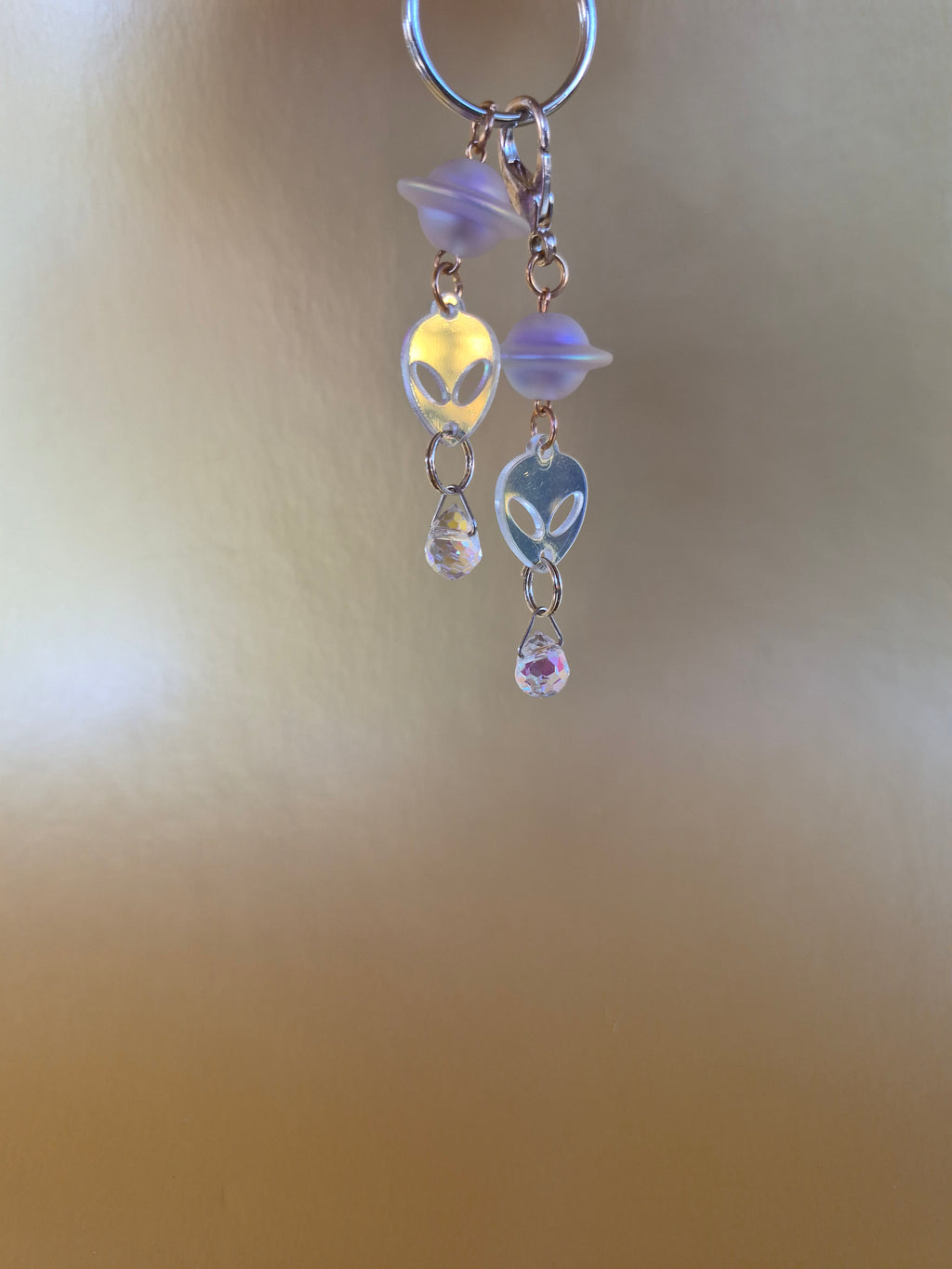 Alien and planet Keychain and charm sun catcher set
