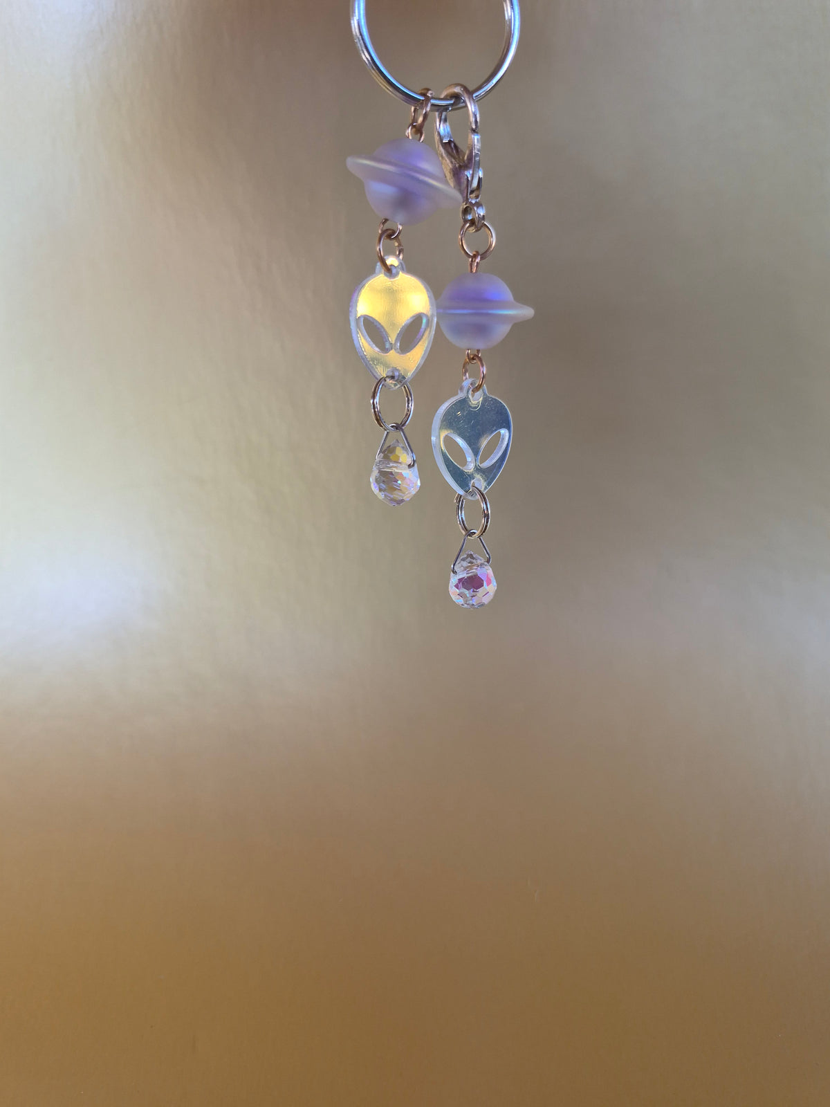 Alien and planet Keychain and charm sun catcher set