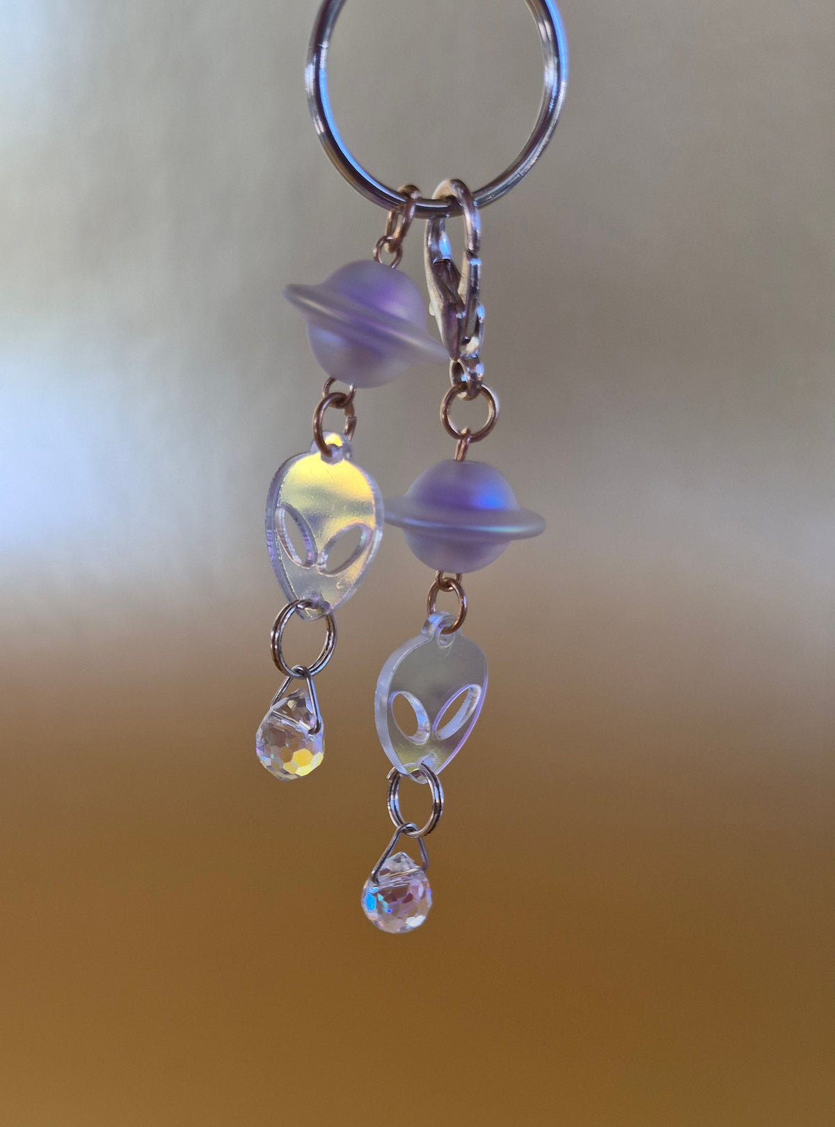 Alien and planet Keychain and charm sun catcher set