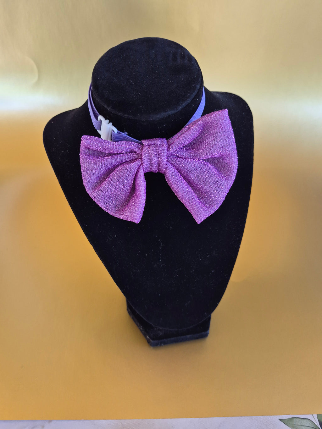purple stand up dog bow