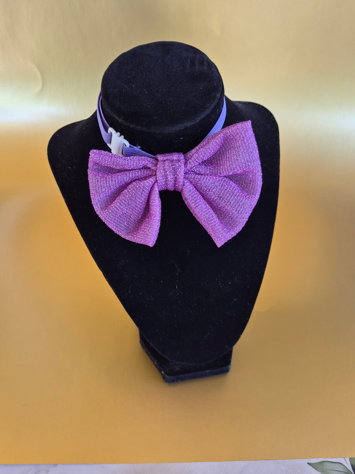 purple stand up dog bow